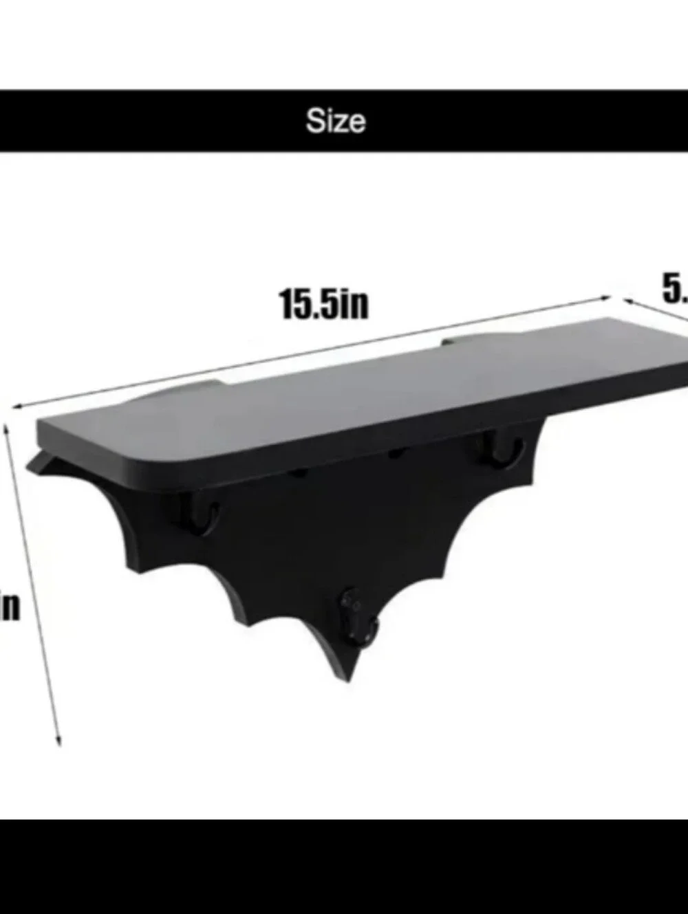 Black Bat-Shaped Wall Shelf Over 5lbs Decorative Home Wall DecorNIB